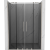 Mexen Velar Duo Schiebetür Duschwand 140 cm, Graphit, gebürsteter Nickel - 871-140-000-42-97
