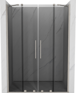 Mexen Velar Duo Schiebetür Duschwand 140 cm, Graphit, gebürsteter Nickel - 871-140-000-42-97