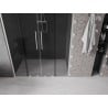 Mexen Velar Duo Schiebetür Duschwand 140 cm, Graphit, gebürsteter Nickel - 871-140-000-42-97