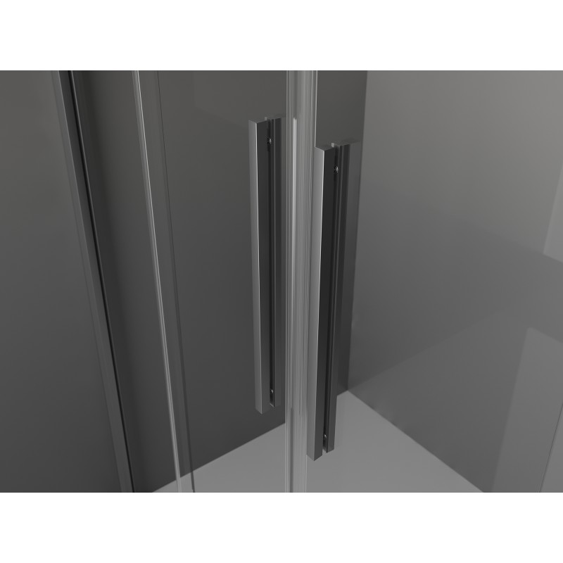 Mexen Velar Duo Schiebetüren für Dusche 140 cm, Graphit, Gun Metal - 871-140-000-42-95