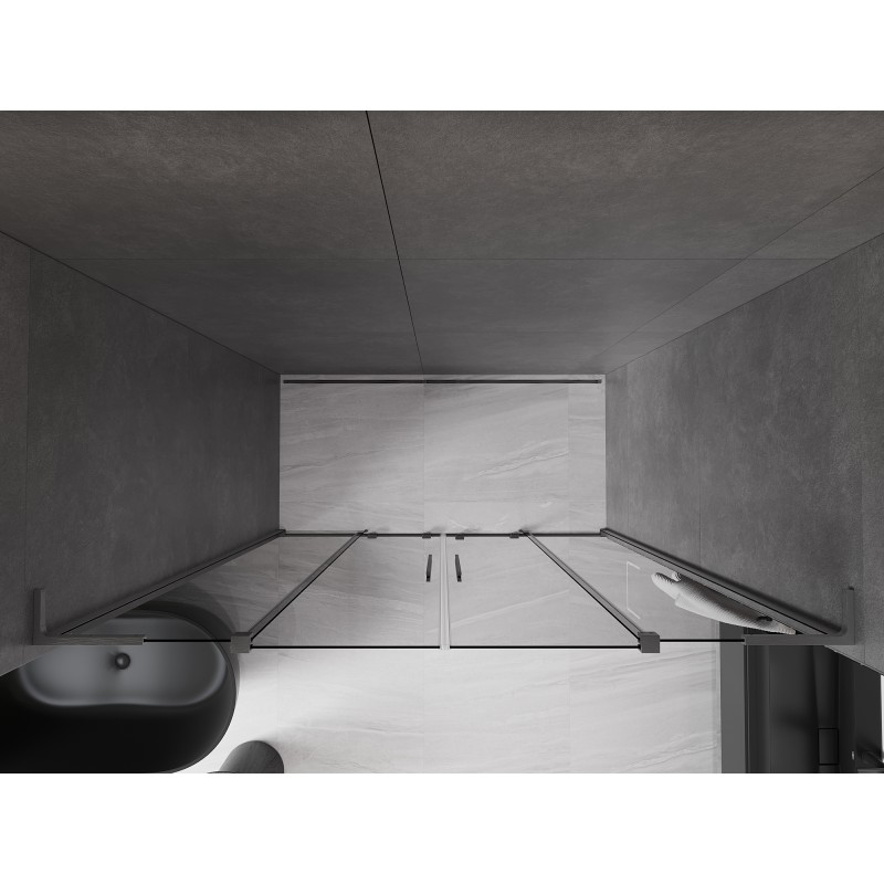 Mexen Velar L Duo Schiebeduschtür 180 cm, Graphit, Brushed Gun Gray - 871-180-003-42-66