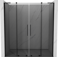 Mexen Velar L Duo Schiebetür für Dusche 200 cm, Grafit, Schwarz - 871-200-003-42-70