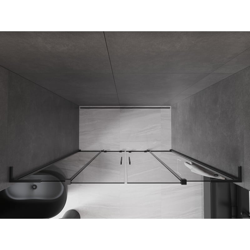 Mexen Velar L Duo Schiebetür für Dusche 200 cm, Grafit, Schwarz - 871-200-003-42-70