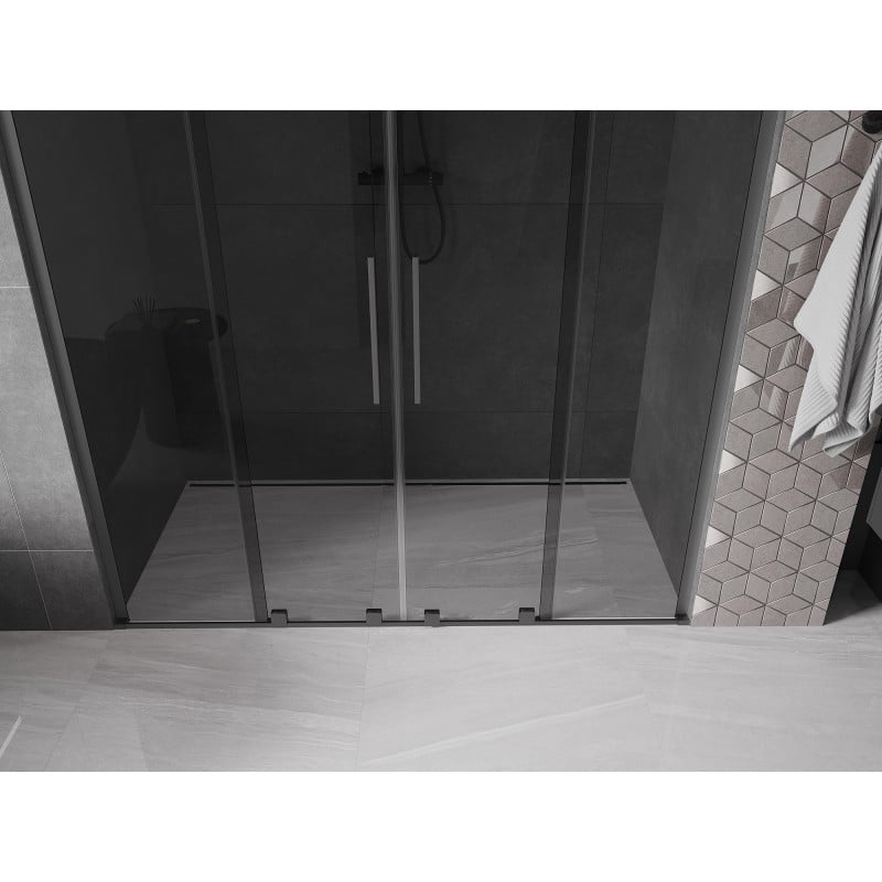 Mexen Velar L Duo Schiebetür 170 cm, Graphit, Gun Metal - 871-170-003-42-95