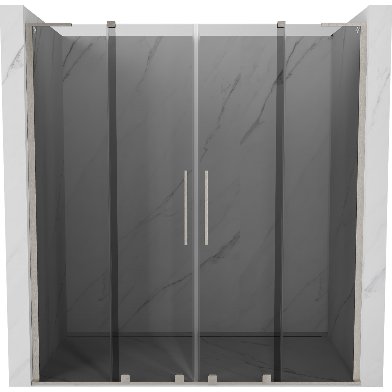 Mexen Velar L Duo Schiebeduschtüren 170 cm, Graphit, gebürsteter Nickel - 871-170-003-42-97