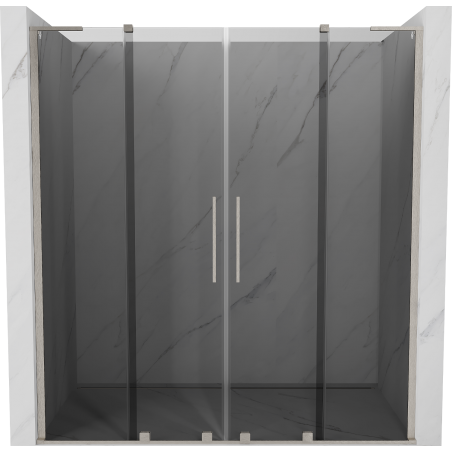 Mexen Velar L Duo Duschschiebetüren 200 cm, grafit, gebürsteter Nickel - 871-200-003-42-97