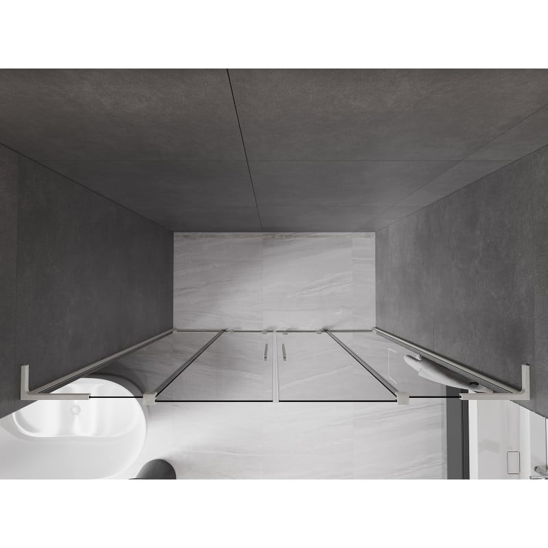 Mexen Velar L Duo Schiebeduschtüren 180 cm, graphit, gebürstetes Nickel - 871-180-003-42-97