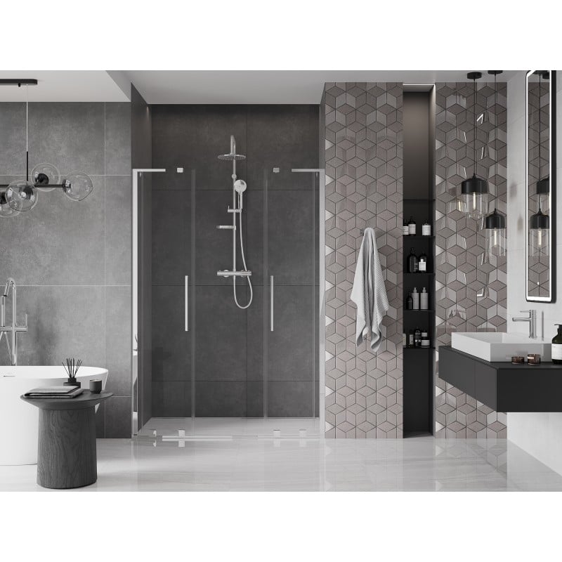 Mexen Velar L Duo Schiebetür 150 cm, transparent, Chrom - 871-150-003-02-01