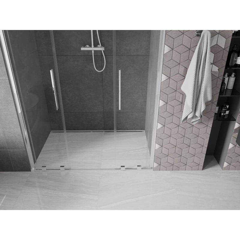 Mexen Velar L Duo Schiebetüren 160 cm, transparent, Chrom - 871-160-003-02-01