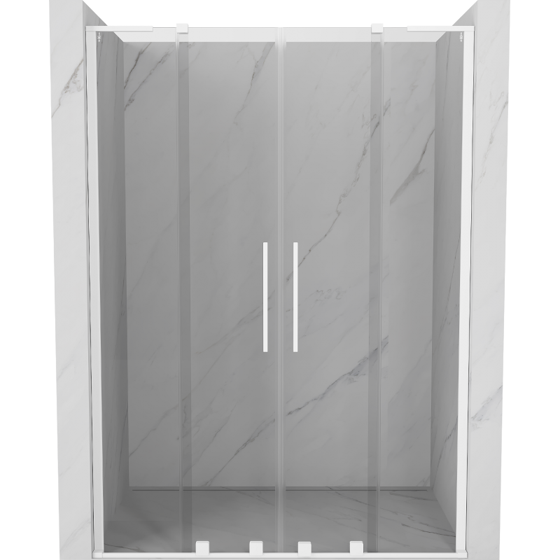 Mexen Velar L Duo Schiebetüren Dusche 150 cm, transparent, weiß - 871-150-003-02-20