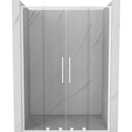 Mexen Velar L Duo Schiebetüren Dusche 150 cm, transparent, weiß - 871-150-003-02-20