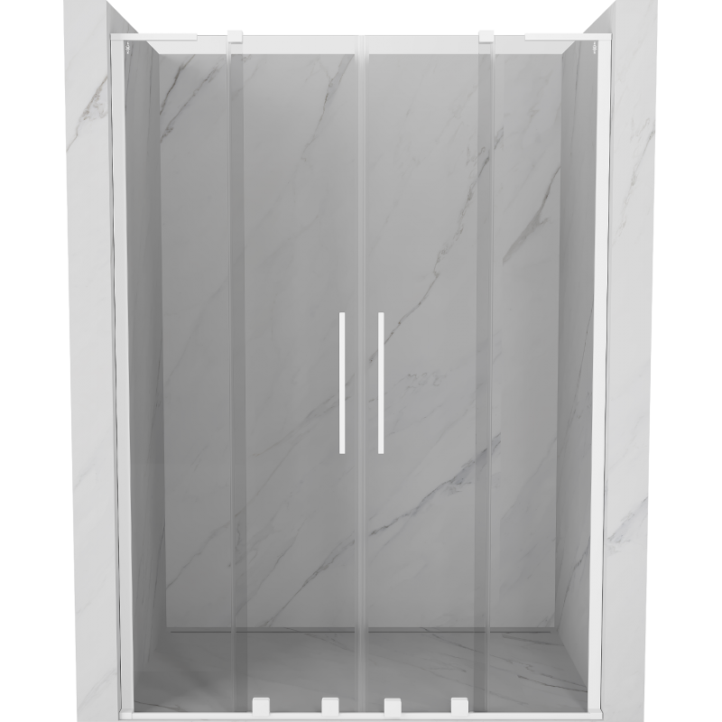 Mexen Velar L Duo Schiebetüren Duschtür 160 cm, transparent, weiß - 871-160-003-02-20