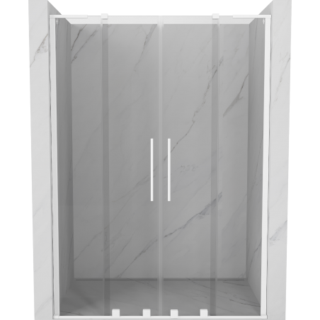 Mexen Velar L Duo Schiebetüren Duschtür 160 cm, transparent, weiß - 871-160-003-02-20