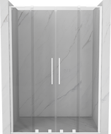Mexen Velar L Duo Schiebetüren Duschtür 160 cm, transparent, weiß - 871-160-003-02-20