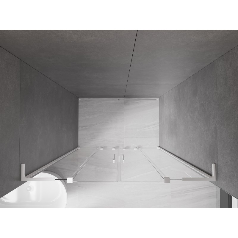 Mexen Velar L Duo Schiebetüren Duschtür 160 cm, transparent, weiß - 871-160-003-02-20