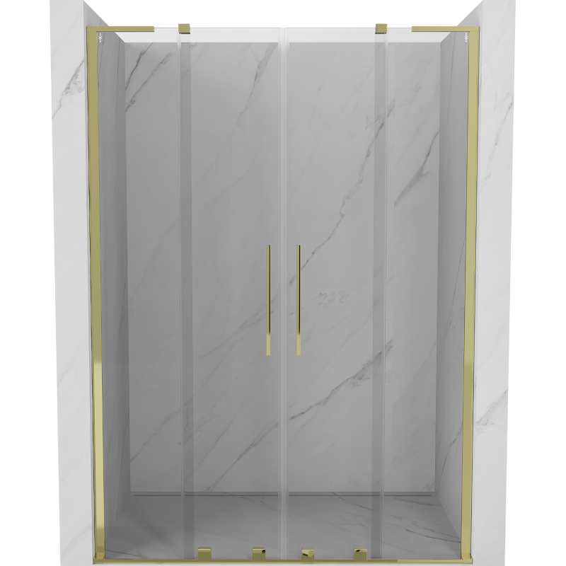 Mexen Velar L Duo Schiebetüren 150 cm, transparent, golden - 871-150-003-02-50
