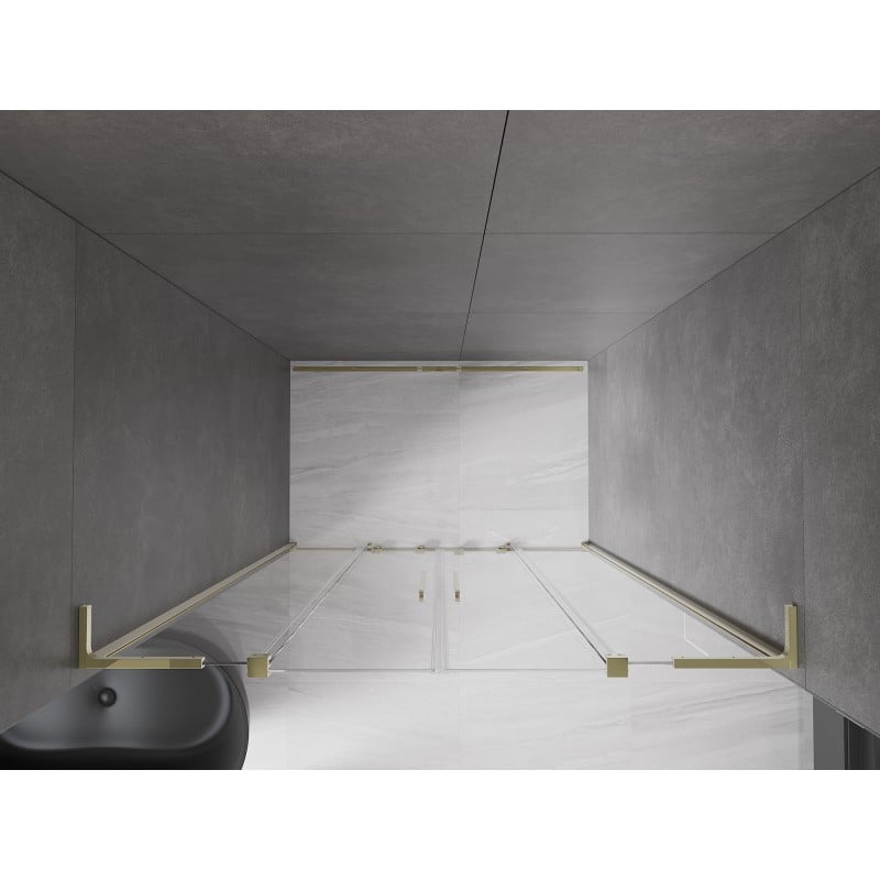 Mexen Velar L Duo Schiebetür für Dusche 140 cm, transparent, gold - 871-140-003-02-50