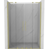 Mexen Velar L Duo Schiebetür 160 cm, transparent, gebürstetes Gold - 871-160-003-02-55