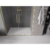 Mexen Velar L Duo Schiebetür 160 cm, transparent, gebürstetes Gold - 871-160-003-02-55