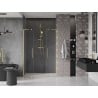 Mexen Velar L Duo Schiebetür 160 cm, transparent, gebürstetes Gold - 871-160-003-02-55