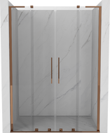 Mexen Velar L Duo Schiebetür Duschwand 140 cm, transparent, Roségold - 871-140-003-02-60