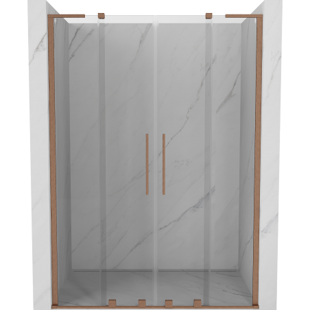 Mexen Velar L Duo Duschschiebetüren 140 cm, transparent, gebürstetes Kupfer - 871-140-003-02-65