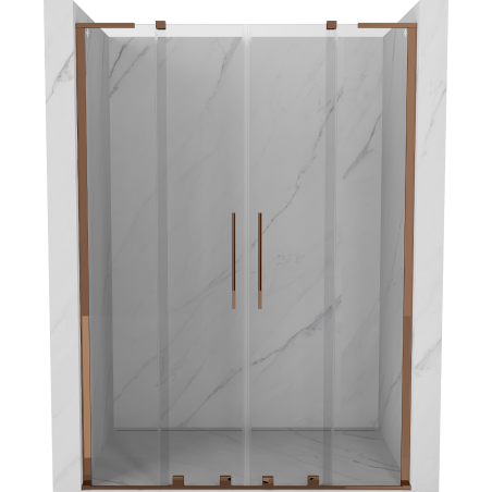 Mexen Velar L Duo Duschschiebetür 160 cm, transparent, Roségold - 871-160-003-02-60
