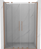 Mexen Velar L Duo Schiebetür für Duschkabine 150 cm, transparent, gebürstetes Kupfer - 871-150-003-02-65