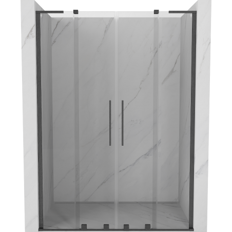 Mexen Velar L Duo Schiebetür 140 cm, transparent, gebürstet Gun Gray - 871-140-003-02-66