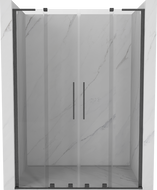 Mexen Velar L Duo Schiebeduschtüren 150 cm, transparent, gebürstetes Gun Gray - 871-150-003-02-66