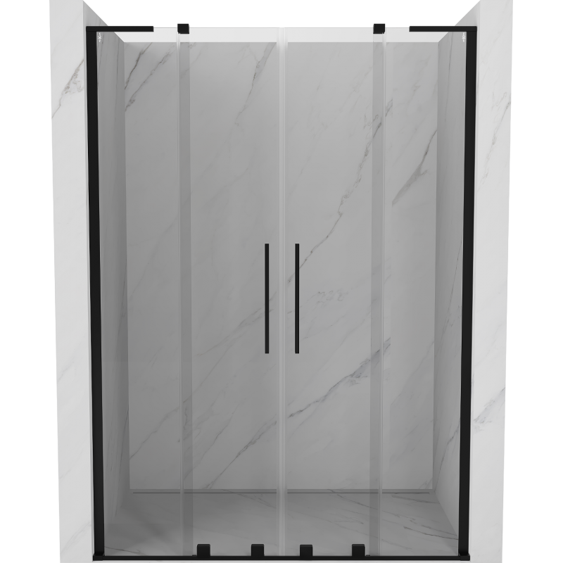 Mexen Velar L Duo Schiebetüren 140 cm, transparent, schwarz - 871-140-003-02-70