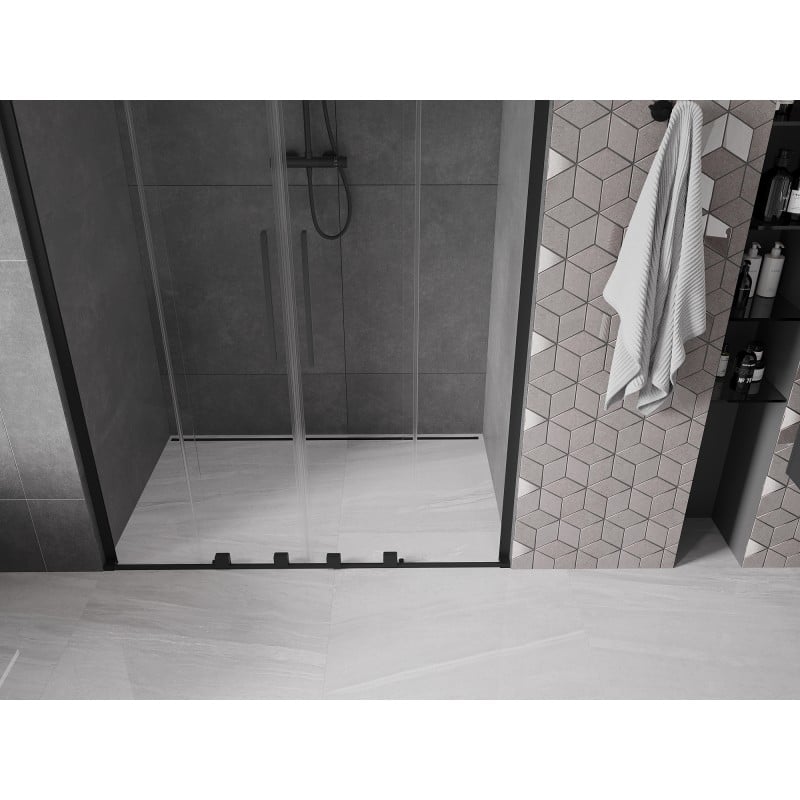 Mexen Velar L Duo Schiebetür Dusche 150 cm, transparent, schwarz - 871-150-003-02-70