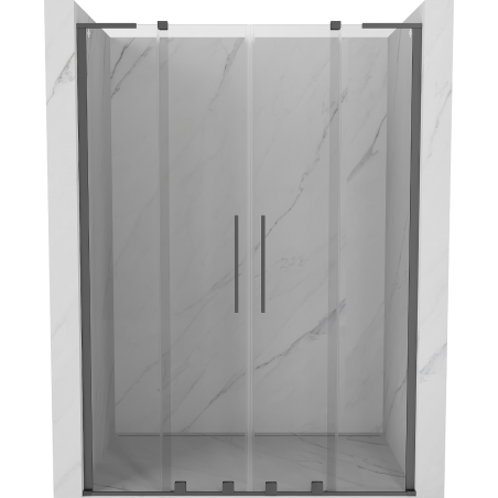 Mexen Velar L Duo Schiebeduschtür 140 cm, transparent, Gun Metal - 871-140-003-02-95