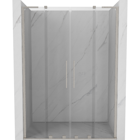 Mexen Velar L Duo Duschschiebetüren 150 cm, transparent, gebürsteter Nickel - 871-150-003-02-97