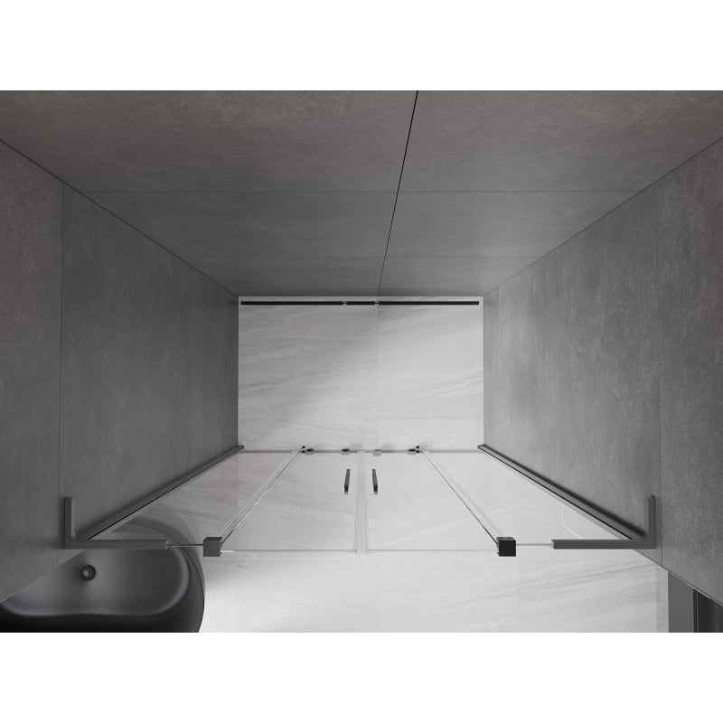 Mexen Velar L Duo Schiebeduschtür 140 cm, transparent, Gun Metal - 871-140-003-02-95