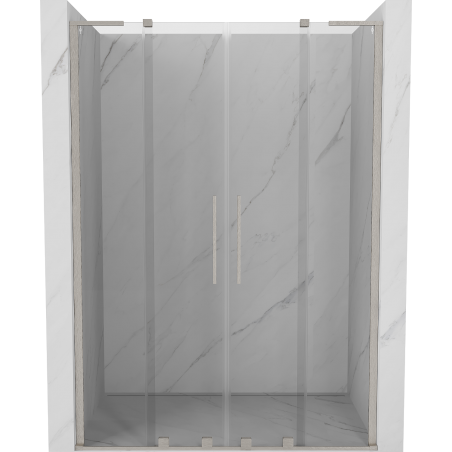 Mexen Velar L Duo Schiebetüren 160 cm, transparent, gebürsteter Nickel - 871-160-003-02-97