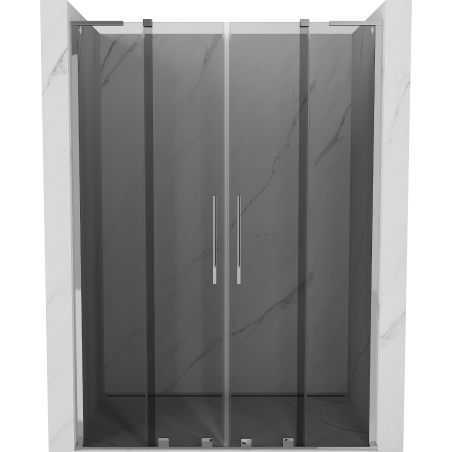 Mexen Velar L Duo Schiebeduschtür 140 cm, Graphit, Chrom - 871-140-003-42-01