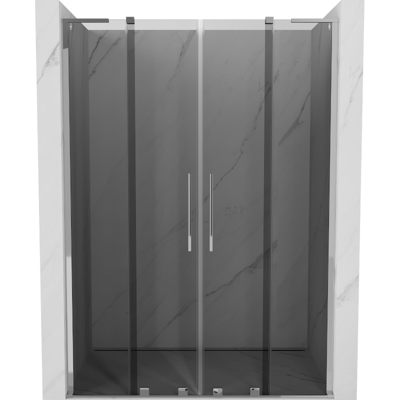 Mexen Velar L Duo Schiebetüren für Dusche 150 cm, Graphit, Chrom - 871-150-003-42-01