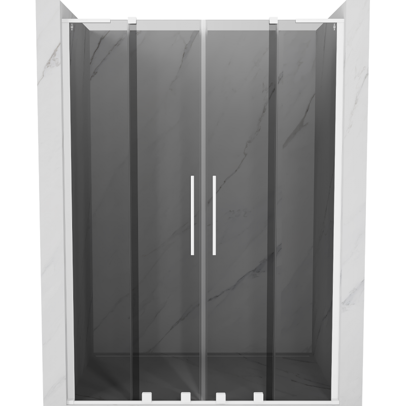 Mexen Velar L Duo Schiebetüren für die Dusche 140 cm, graphit, weiß - 871-140-003-42-20