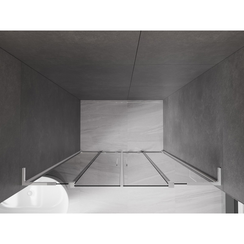 Mexen Velar L Duo Schiebetüren für Dusche 150 cm, Graphit, Chrom - 871-150-003-42-01