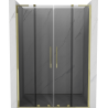 Mexen Velar L Duo Schiebetür Dusche 150 cm, Graphit, Gold - 871-150-003-42-50
