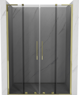 Mexen Velar L Duo Schiebetür Duschwand 160 cm, Graphit, Gold - 871-160-003-42-50