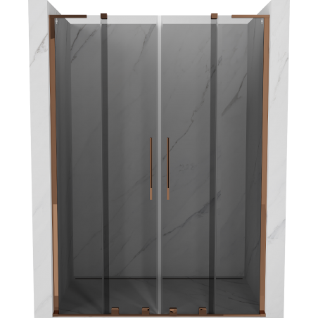 Mexen Velar L Duo Schiebeduschtüren 150 cm, Graphit, Roségold - 871-150-003-42-60