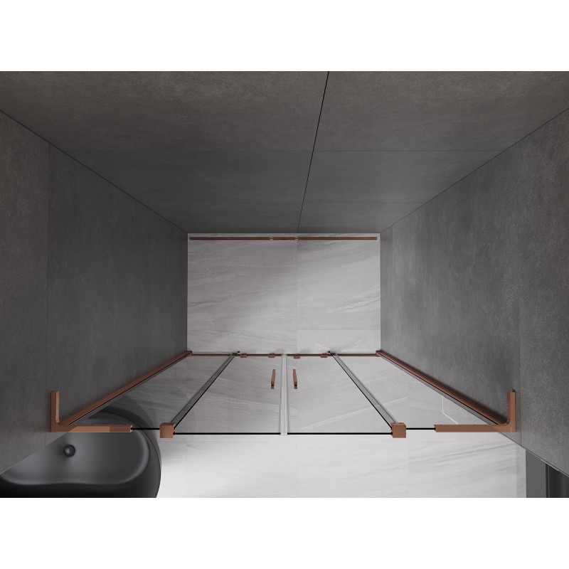 Mexen Velar L Duo Schiebeduschtüren 150 cm, Graphit, Roségold - 871-150-003-42-60
