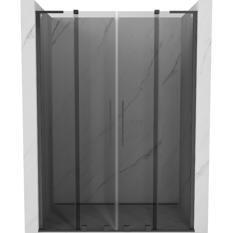 Mexen Velar L Duo Duschschiebetür 140 cm, Grafit, gebürstetes Gun Gray - 871-140-003-42-66