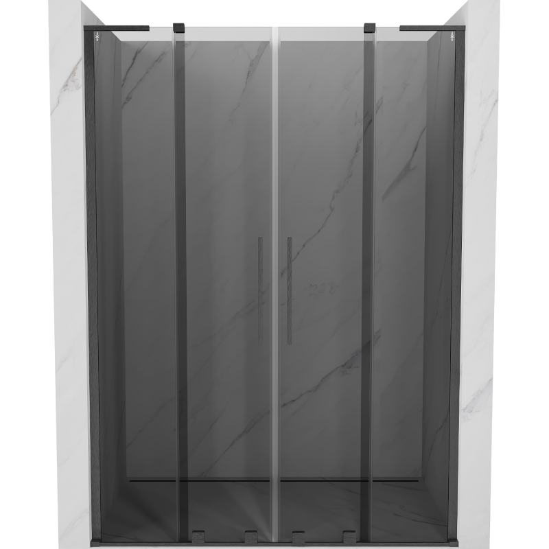 Mexen Velar L Duo Duschschiebetür 150 cm, grafit, gebürstetes Gun Grey - 871-150-003-42-66