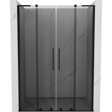 Mexen Velar L Duo Schiebetüren Dusche 160 cm, Graphit, Schwarz - 871-160-003-42-70