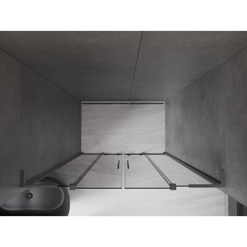 Mexen Velar L Duo Schiebetüren 160 cm, Graphit, gebürstet Gun Gray - 871-160-003-42-66