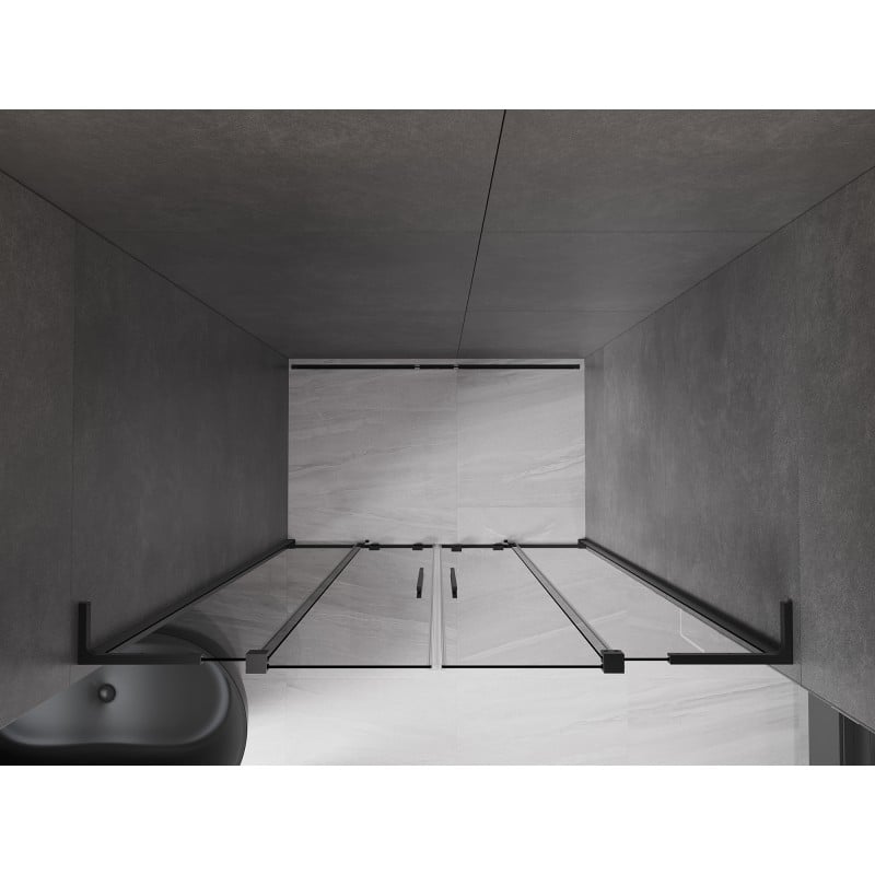 Mexen Velar L Duo Schiebetür Dusche 140 cm, Graphit, Schwarz - 871-140-003-42-70