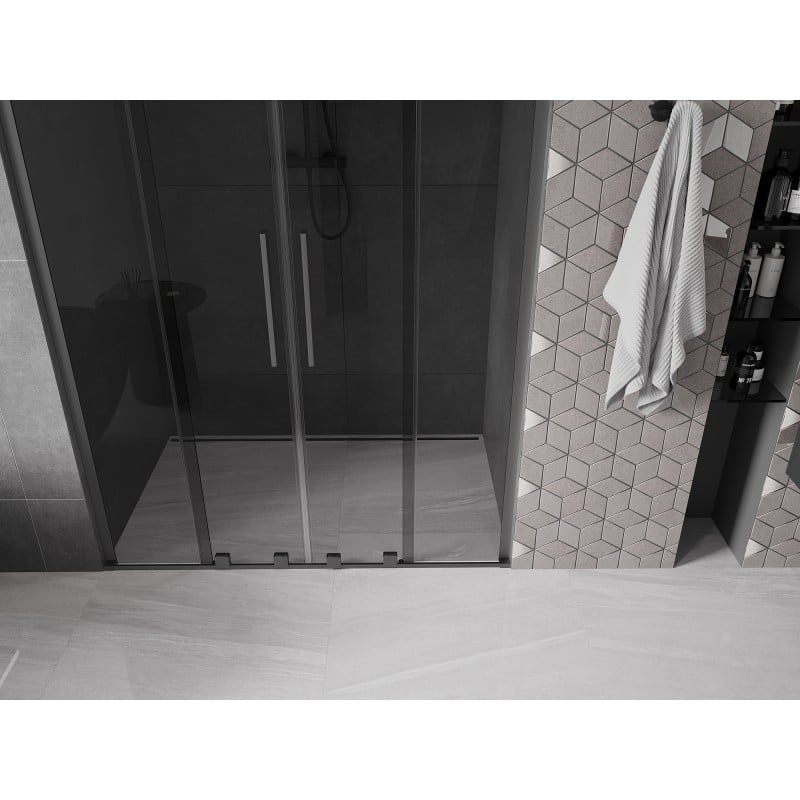 Mexen Velar L Duo Schiebetür 150 cm, Graphit, Gun Metal - 871-150-003-42-95
